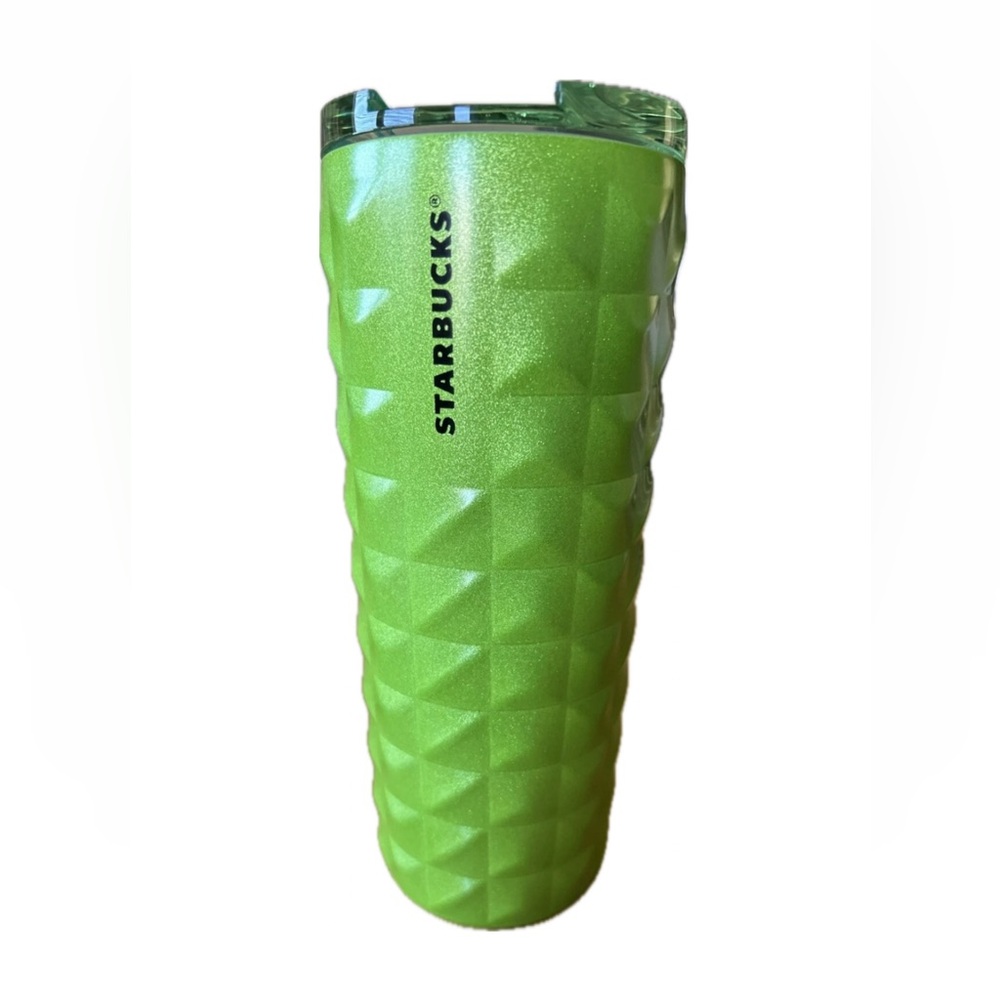 Starbucks Neon Lime Green Glitter Studded Cold Brew Tumbler